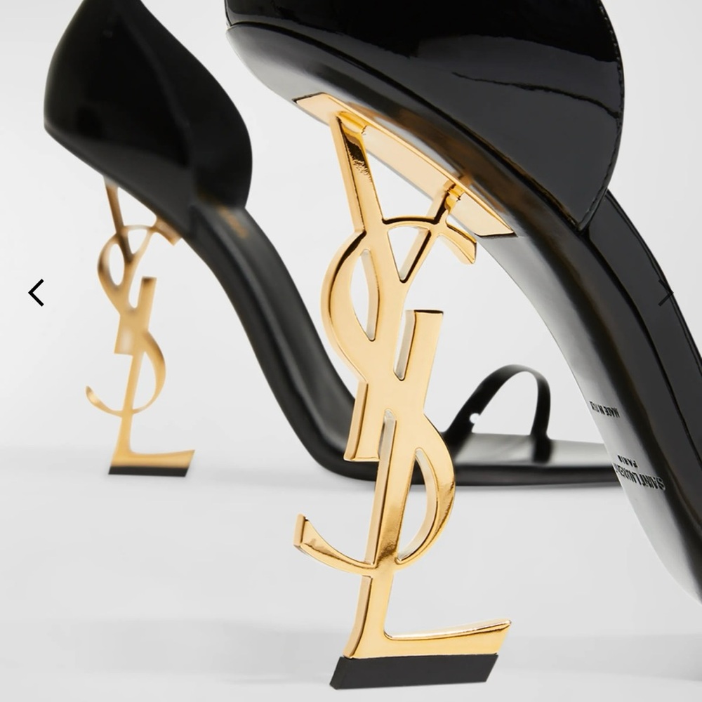 YSL Logo-Heel Sandals with Golden Hardware Size 40 - Picture 2 of 5